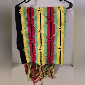 Vintage Afghan Crochet Blanket/Throw 28"x64"